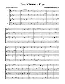 Partition complète (SATB enregistrements), Prelude et Fugue