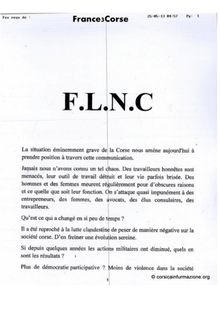 Communiqué du FLNC
