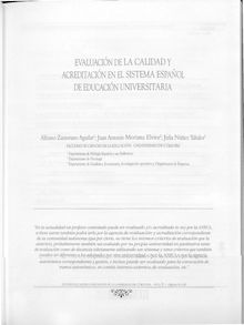 Evaluación de la calidad y acreditación en el sistema español de educación universitaria