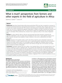 What is trust?: perspectives from farmers and other experts in the field of agriculture in Africa