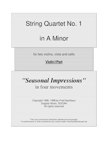 Partition violon 1, Seasonal Impressions, String Quartet No.1, A minor