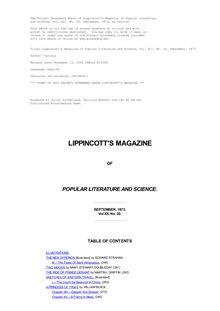 Lippincott s Magazine of Popular Literature and Science - Volume 12, No. 30, September, 1873