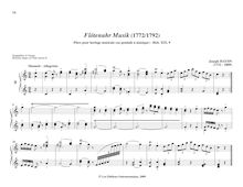 Partition No., Menuett - Allegretto en C major, pièces pour mécanique orgue