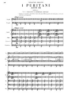 Partition Act III, I puritani, Melodramma serio in tre atti, Bellini, Vincenzo