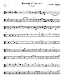Partition ténor viole de gambe 2, alto clef, Fantasia pour 5 violes de gambe, RC 28