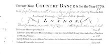 Partition complète, 24 Country Dances pour pour Year 1770, Various