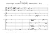 Partition Mvt. I, Concerto per clarinetto + corno inglese flauto + hautbois e orchestre d archi