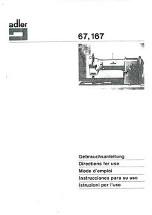 Notice Machine à coudre Duerkopp Adler  167