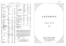 Partition parties complètes, Octet, Op.3, Svendsen, Johan