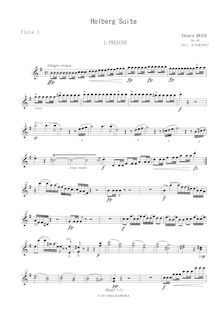 Partition flûte 1 , partie, Fra Holbergs tid,  i gammel stil, Aus Holbergs Zeit, Suite im alten Stil, From Holberg s Time, Holberg Suite