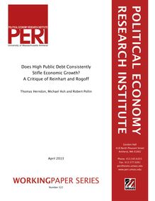 Critique de l étude de Rogoff et Reinhart sur les relations entre dette publique et croissance (ENG)