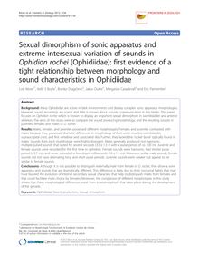 Sexual dimorphism of sonic apparatus and extreme intersexual variation of sounds in Ophidion rochei (Ophidiidae): first evidence of a tight relationship between morphology and sound characteristics in Ophidiidae