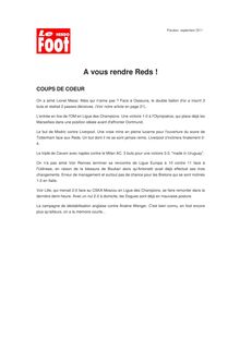 A vous rendre Reds !
