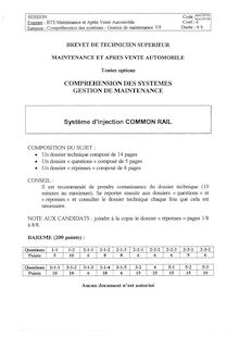 Compréhension des systèmes - gestion de maintenance 2003 BTS Maintenance et après-vente automobile