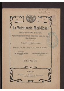 La Veterinaria Meridional, n. 38 (1908)