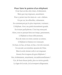 Pour faire le poème d un éléphant