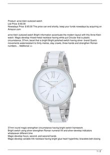 Anne Klein Women8217s AK1413WTSV SilverTone White Dial Bracelet Watch Watch Review