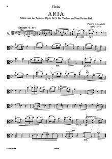 Partition de viole de gambe, 12 Sonate da camera, Locatelli, Pietro Antonio