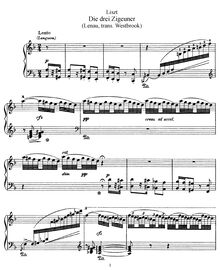 Partition complète (S.320), Die drei Zigeuner, Liszt, Franz