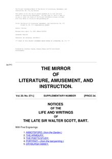 The Mirror of Literature, Amusement, and Instruction - Volume 20, No. 571 (Supplementary Number)