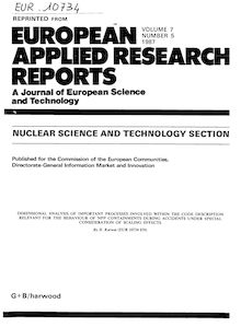 Dimensional analysis on important processes involved within the code description relevant for the behaviour of NPP containments during accidents under special consideration of scaling effects
