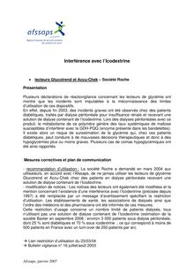 Lecteurs Glucotrend et Accu:Check : Société Roche  janvier 07 : format pdf 01/04/2007