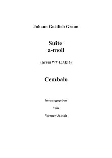Partition Cembalo (realization),  en A minor, A minor, Graun, Johann Gottlieb