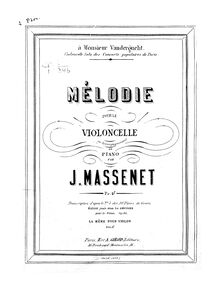 Partition de piano, Dix pièces de genre, Massenet, Jules par Jules Massenet