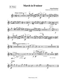 Partition flûte 2, March en D minor, D minor, Bruckner, Anton