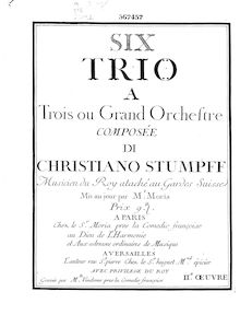 Partition violoncelle, 6 corde Trios, Six Trio A Trios ou Grand Orchestre
