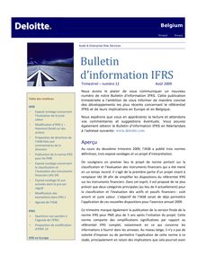 Bulletin d information IFRS