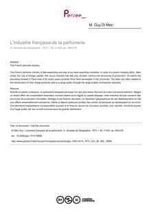 L industrie française de la parfumerie - article ; n°452 ; vol.82, pg 454-476