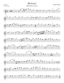 Partition ténor viole de gambe 1, octave aigu clef, Dolci baci e soavi