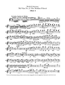 Partition hautbois 1, 2, Vltava, Die Moldau, E minor, Smetana, Bedřich
