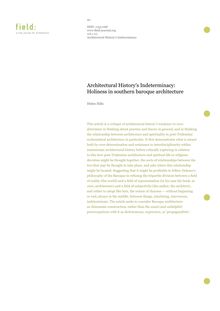 Architectural History s Indeterminacy: Holiness in southern ...