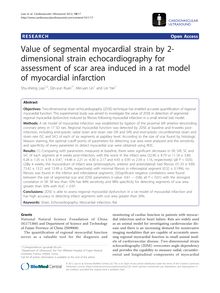 Value of segmental myocardial strain by 2-dimensional strain echocardiography for assessment of scar area induced in a rat model of myocardial infarction
