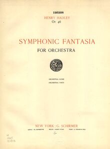 Partition couverture couleur, symphonique Fantasia, Hadley, Henry Kimball