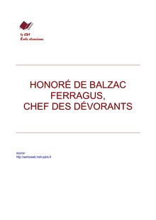 HONORÉ DE BALZAC FERRAGUS, CHEF DES DÉVORANTS