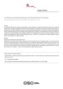 La faïence pharmaceutique du Sud-Est de la France - article ; n°334 ; vol.90, pg 311-315