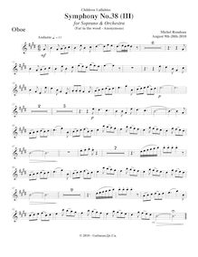 Partition hautbois, Symphony No.38  Children s Lullabies , E major par Michel Rondeau