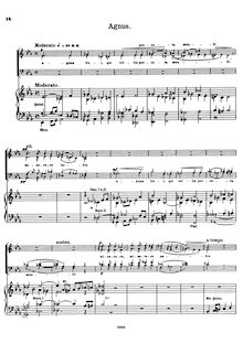 Partition Agnus Dei, Missa  Stella maris , Op.141, Missa "stella maris" Quatuor vocibus (Canto, Alto, Tenore et Baßo) concinenda comitante Organo