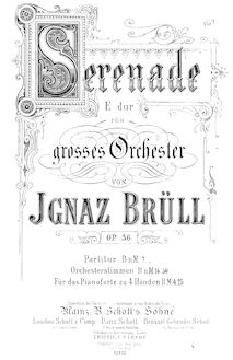 Partition complète, Serenade No.2, Op.36, Brüll, Ignaz