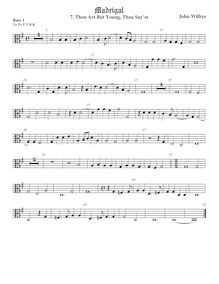 Partition viole de basse 1, alto clef, madrigaux - Set 1, Wilbye, John