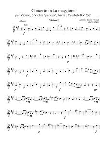 Partition violons II (tutti), violon Concerto  per eco en lontano 