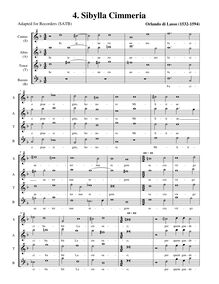 Partition I, Sibylla Cimmeria (SATB enregistrements, alto notation), Prophetiae Sibyllarum