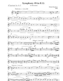 Partition clarinette 1 (A), Symphony No.8, E major, Rondeau, Michel par Michel Rondeau
