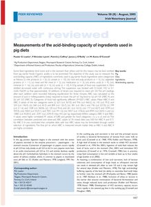 Measurements of the acid-binding capacity of ingredients used in pig diets