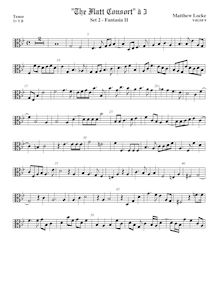 Partition ténor viole de gambe (alto clef), Flatt Consort, The Flat Consort for My Cousin Kemble par Matthew Locke