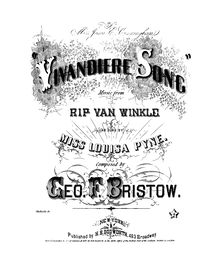 Partition Vivandiere Song (Alice Van Winkle s solo), Rip Van Winkle, Op.22