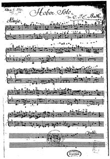 Partition complète, Hoboe Solo, G minor, Bach, Carl Philipp Emanuel